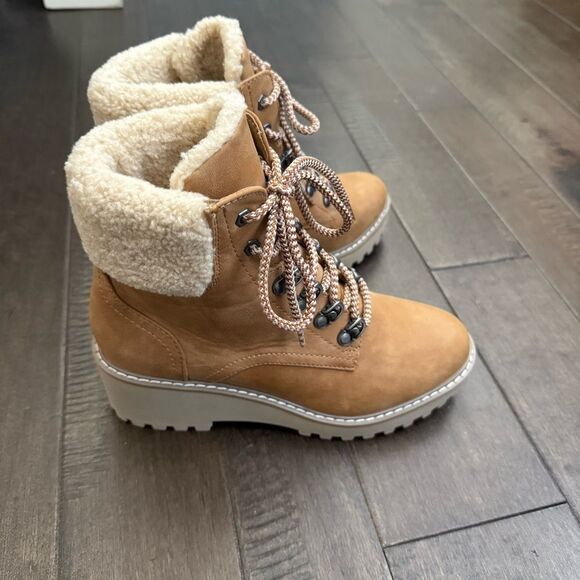 NEW Dolce Vita Russit Ankle Boots Hiking Winter Sherpa Camel 7 DV Women’s - Picture 5 of 11